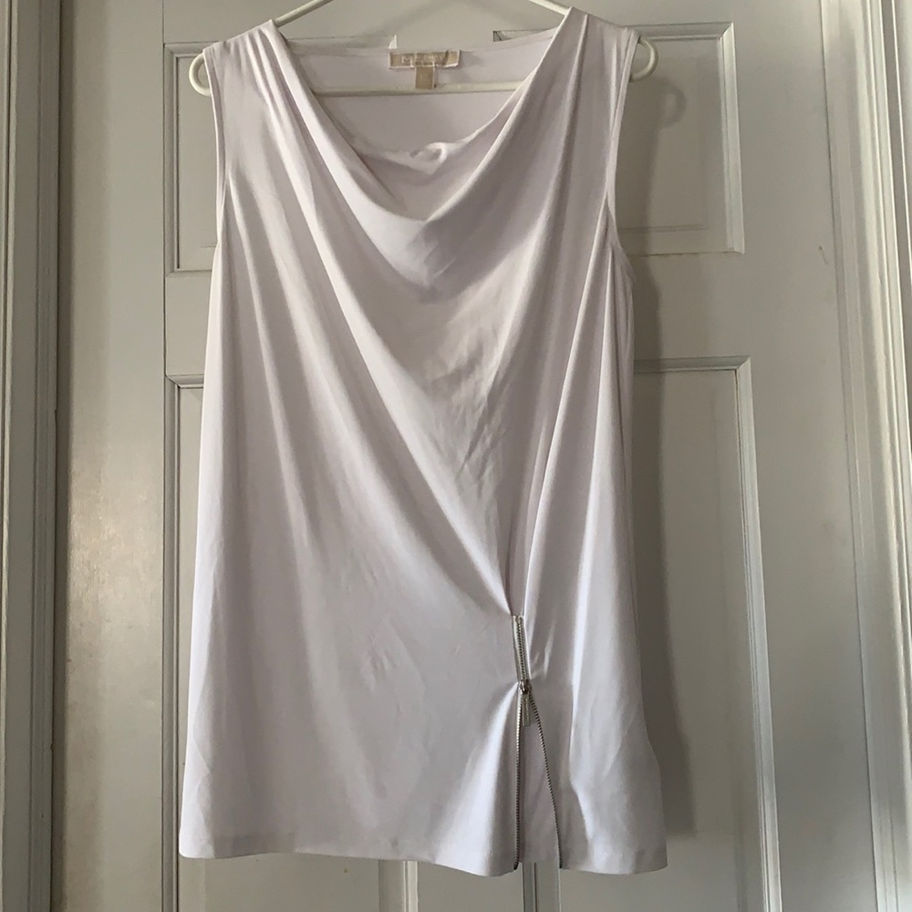 Michael Kors white tank blouse with zipper
